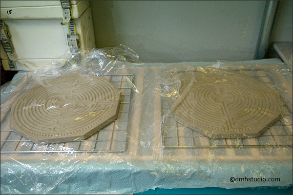 clay castings being slowly dried