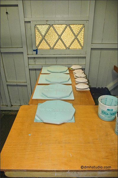 glazed finger labyrinths lined up